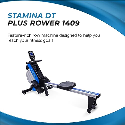 Stamina Dt Plus Rowing Machine 1409 - Rower Machine With Smart Workout App - Rower Workout Machine With Dual Air And Magnetic Resistance - Up To 250 Lbs Weight Capacity #TOP1