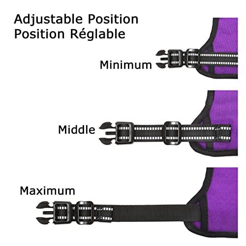 HEELE Harnais Chien, Harnais Chien Anti Traction, Réfléchissant, avec Poignée Rembourrée Contrôl, 2 Anneaux Métal, Harnais pour Petit Moyen et Grand Chien, Violet, M - Image 7