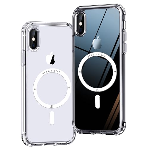 Image of ONES for iPhone Xs Max Case, Hybrid Magnetic Phone Case, Compatible with MagSafe, Military Grade Protection, Shockproof Airbag, Anti-Yellow Silicone Cover, Scratch-Resistant, Thin, Clear