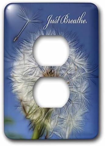 3dRose Just Breathe Stylized Dandelion Inspirational 2 plug outlet cover image 5