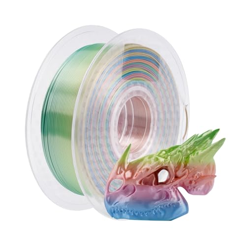 Chitu Systems Conjure Silk PLA 3D Printer Filament, 1.75mm Christmas Rainbow Filament,...