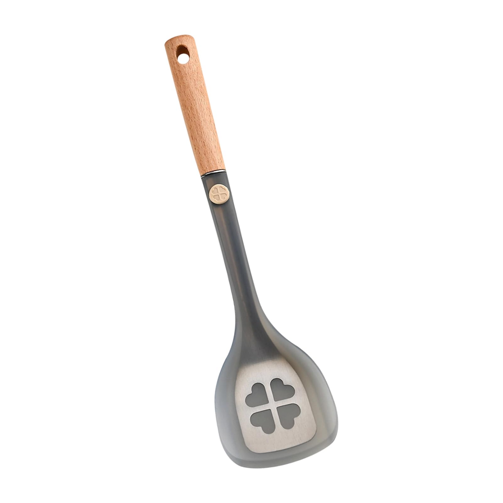 Xinsheinelry Ergonomic Wooden Handle Silicone Spoon/Spatula for Stirring and Serving Hot Food Kitchen Accessories Elastomer Spoon