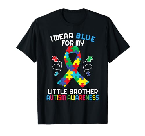 Nastro blu per la consapevolezza dell'autismo di mio fratello minore Maglietta