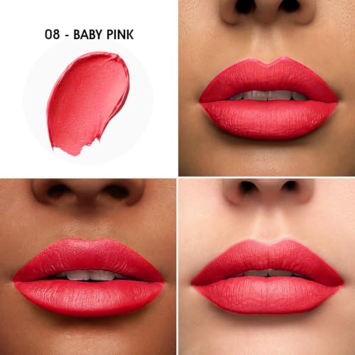 Image of Colors Queen Color Stay Matte Lipstick | Highly Pigmented with Smooth One Swipe Application | Ultra Matte Finish | Smudge Proof & Waterproof | Long Lasting Lipstick for Women (08 - Baby Pink, 2.1g)