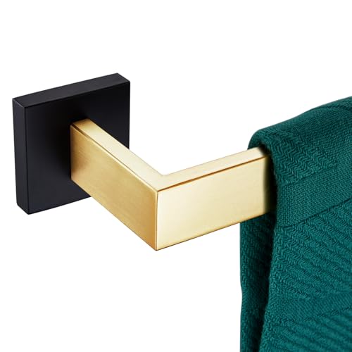 Image of KOKOSIRI 24-Inch Towel Bars for Bathroom Wall Mounted Kitchen Towel Rack Holder T-304 Stainless Steel Matte Black and Brushed Gold, B4003GDK-L24