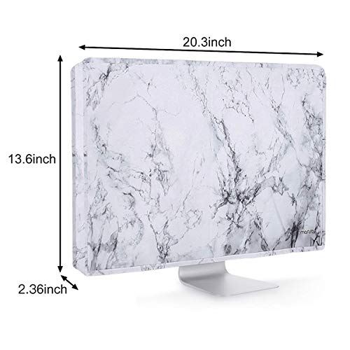 Mosiso Monitor Dust Cover 19,19.5,20,20.5,21 Inch Anti-Static Dustproof Lcd/Led/Hd Panel Case Computer Screen Protective Sleeve Compatible With Imac 21.5 Inch,19-21 Inch Pc,Desktop And Tv,White Marble #TOP4