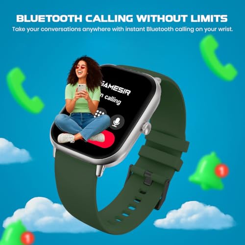 Image of GameSir H9 Smartwatch with Long Battery Life, 2.01 inch High-Resolution Screen, Bluetooth Calling, IP68 Waterproof, TFT Display, Luxury Design for Men & Women (Green)