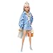 Barbie Extra Doll & Accessories with Platinum Blonde Hair, Blue Paisley-Print Jacket & Pet Chihuahua