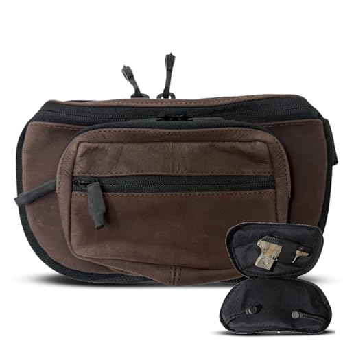 SMALL - DTOM Slim Fit CCW Fanny Pack RUGGED ULTRA-SOFT SUEDE LEATHER-Brown