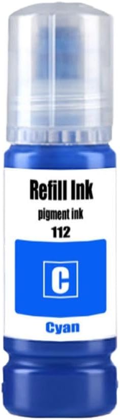 Pigment Ink Compatible with L6490 L6550 L6570 L6580 L11160 L15150 L15160 L15180 Refill 112 T112 C13T06C14A(1PC-C)