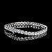 Kose 925 Sterling Silver Bracelets for Women and Men | 4mm Sapphire Ruby Emerald Cubiz Zirconia Classic Tennis Bracelet | Size 6.5-8 inches (CZ, 7.25