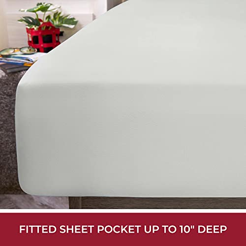 Image of Mellanni RV Short Queen Sheets - 4 PC Iconic Collection Bedding | Hotel Luxury, Extra Soft, Cooling Bed Sheets - Deep Pocket up to 10 inch (RV /Short Queen, Light Gray)