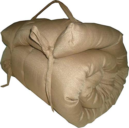Colchonete Futon Camping Dobrável Orthovida D20 180 x 60 x 7 cm - Palha