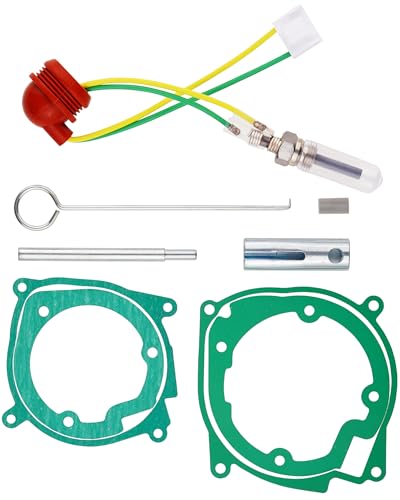 Faitio 12V Diesel Heater Glow Plug Repair Kit, 9Pcs 2KW 5KW 8KW Chinese Diesel Parking Heater Gasket Ceramic Ignition Plug, Replacement Parts for Diesel Heater, Car, Truck, and Boat