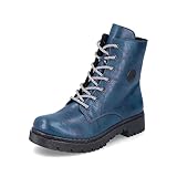Rieker Damen Schnürstiefeletten Y2440, Frauen Stiefeletten,halbstiefel,kurzstiefel,uebergangsschuhe,uebergangsstiefel,boots,blau (12),37 EU / 4 UK