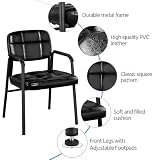 Yaheetech Pack de 2 Sillas de Oficina Escritorio Silla de Recepción Sillón para Conferencia Sala Tapizada MAX Capacidad 135 KG Negro