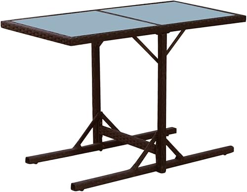 Miniatura 6 de Juego de 3 piezas de bistró para exteriores, muebles de patio modernos con ratán sintético de poliéster marrón, crema, mesa rectangular y 2 sillas