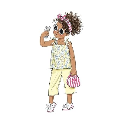 Butterick B6952A Children's Dresses, Tops, Shorts and Pants Sewing Pattern Kit, Design Code B6952, Sizes 3-4-5-6-7-8
