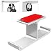 Headphone Hanger, APPHOME Headphones Stand Holder Hook Aluminum Stick-On 3M Adhesive Hooks Under Desk Dual Headsets Mount for All Headphones (Silver)