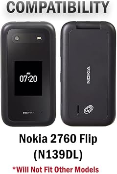 Nakedcellphone Case for Nokia 2760 Flip Phone, [Black Vegan Leather] Form-Fit Cover with [Built-in Screen Protection] and [Metal Belt Clip] for Tracfone N139DL | Vegan Leather, Form-Fit Cover, with Screen Protection, Keypad Guard, Metal Belt Clip
