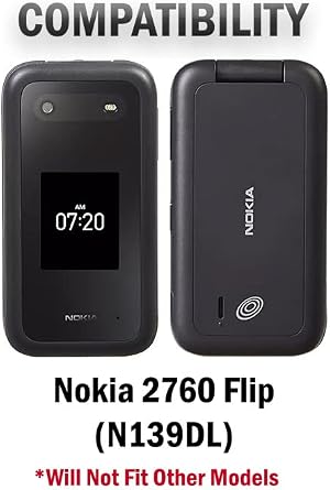 Nakedcellphone Fitted Series for Nokia 2760/2780 Flip Phone Case - Black