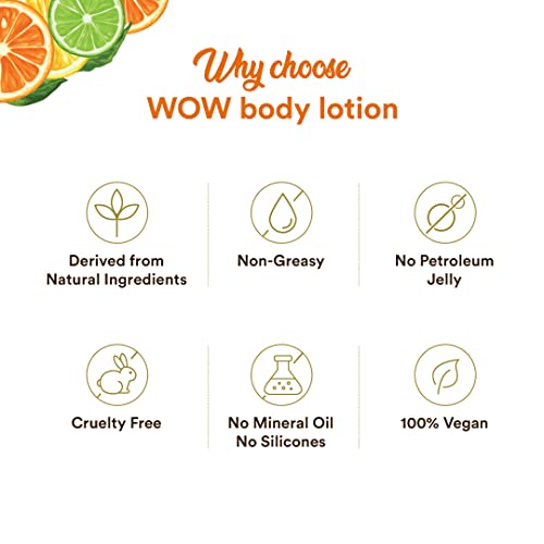 Image of WOW Skin Science Vitamin C Body Lotion - Non Sticky & Non Greasy - Moisturising & Smoothening Care - with Vitamin C, Kakadu Plum - No Mineral Oil, Silicones & Color - 400mL