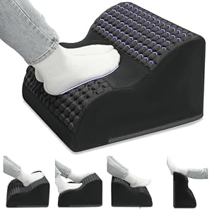 Foot Rest for Under Desk with Massage Dots, 3-Tier Foot Stool, Black