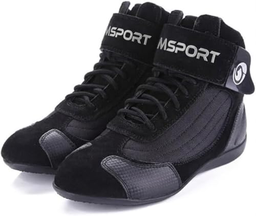 Msport Unisex Herren/Damen Motorradschuhe, Atmungsaktive und rutschfeste Motorradstiefel - Schwarz 41 EU