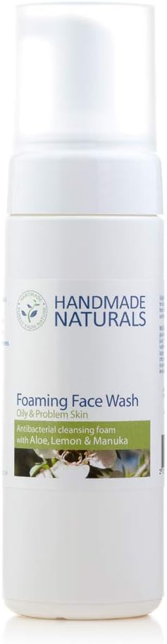Antibacterial Foaming Face Wash with Organic Aloe Vera Lemon Manuka SLS Paraben Free, 200 ml