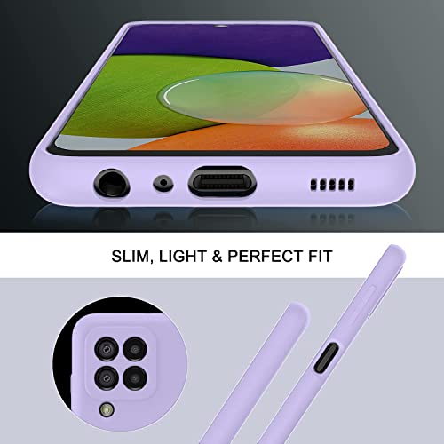 Image of DIZORO Microfiber Candy Case Compatible for Samsung M53 5g Smooth Touch Cushion Liquid Soft Silicone Gel Rubber Phone Cases Non-Slip Full Body Protective Shockproof Back Cover - Purple