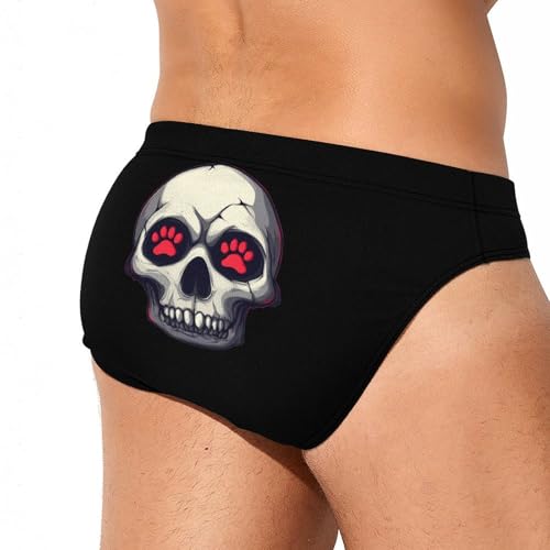 Skull Paw Print Men's Swim Trunks Briefs Swimsuit Swimwear Bathing for Underwear Beach4