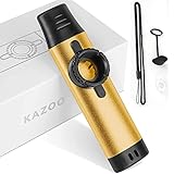 Metal Large Kazoo, Newest Kazoo with Silicone Sleeve Lanyard Spare Flute Film, Professional Performa