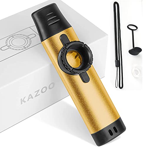 Metal Large Kazoo, Newest Kazoo With Silicone Sleeve Lanyard Spare Flute Film, Professional Performance Level Simple & Easy To Learn Portable Instruments, Niche Guitar Ukulele Instrument Accompaniment #TOP22