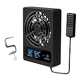 Leefasy Reptile Ventilation Fan with Dehumidifier Easy Read Digital Display Powerful Noiseless Smart Hygrometer for Pet Rearing Box, Fahrenheit