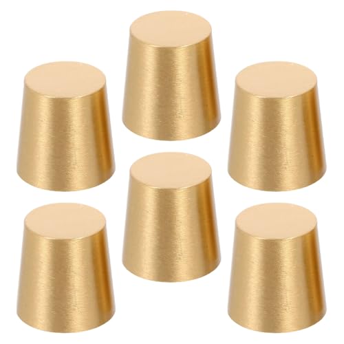 TIDTALEO 6 Piezas Almohadillas de Latón Dorado Soporte Estable y Protección de Superficie para Muebles Patas Cónicas para Interior y Manualidades en Madera