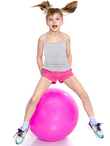 3 Pieces Girls Dance Tank Top Sleeveless Racerback Camisole Undershirts Girl Dancewear For Ballet Dance (11-12 Years Size, Black, White, Grey) #TOP1