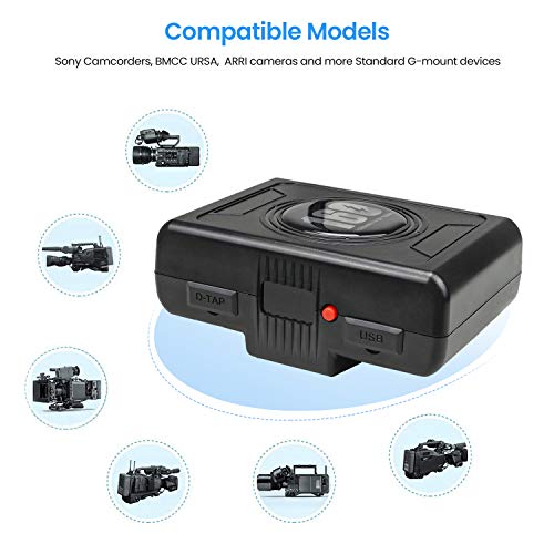 Reytric 155Wh(10500Mah) Gold Mount Battery With D-Tap Charger And D-Tap Output Cable For Dslr Camera Camcorder Broadcast Led Light Replacement Brick #TOP5