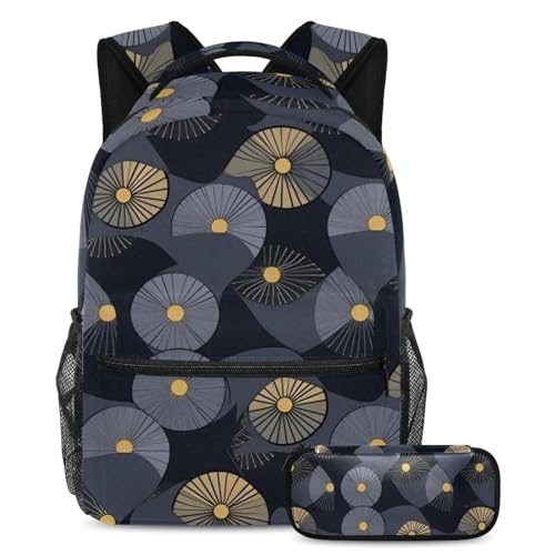 Sac à dos et trousse géométrique or et argent pour l'école des enfants