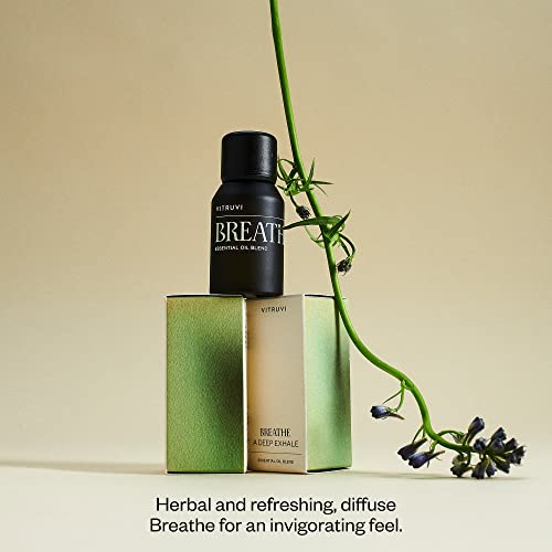 Vitruvi Breathe Minty And Cooling Essential Oil Blend With Peppermint, Cajeput, Eucalyptus, And Tea Tree Oil (0.5 Fl Oz) #TOP1