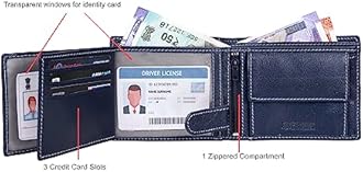 URBAN FOREST Oliver Aniline Blue Leather Wallet for Men