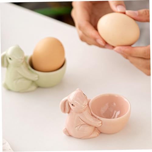 Coquetier lapin en céramique, lot de 3 stable pour éviter les chutes - 6