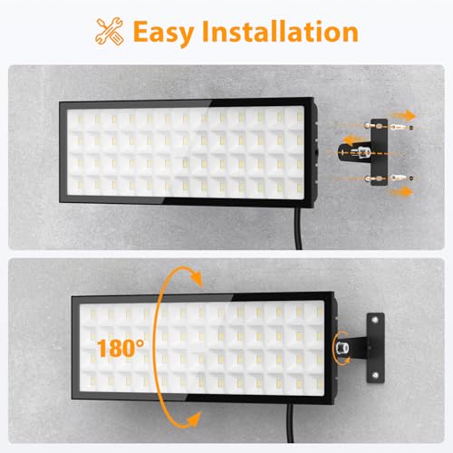 2-Pack 140W 18,000lm IP66 Waterproof Led Shop Light, 4.9ft Cord & On/Off Switch