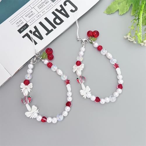 Image of Beaded Camera Wrist Strap Cute Digital Camera Charm Lanyard, Phone Wristlet Charms, Phone Chain for Camera