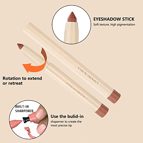 Soft Creamy Eyeshadow Stick, Matte Eyeshadow Pencil Crayon Highlighting, High Pigmented Eye Shadow Pen, Waterproof Long Lasting Eye Highlighter Stick, Multi-Dimensional Eye Look Eye Liner Makeup-21 #TOP5