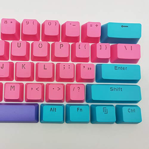 Image of WHYSP 61 PBT Keycaps for 60 Percent Keyboard Keycaps Set Backlit for Cherry MX Switches 60% Mechanical Keyboard（Rose）