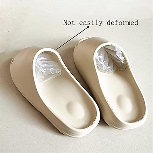 Indoor zachte slippers, comfortabele antislip badkamer Home schoenen, platte dikke solies sandalen (Color : Beige, Shoe… - Image 4