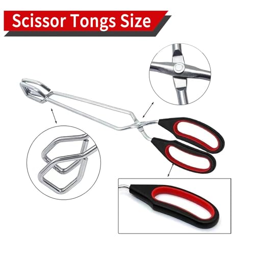2-Pcs Stainless Steel Scissor Tongs, 9.25-Inch and 11-Inch set Kitchen cooking grilling tongs - Image 4