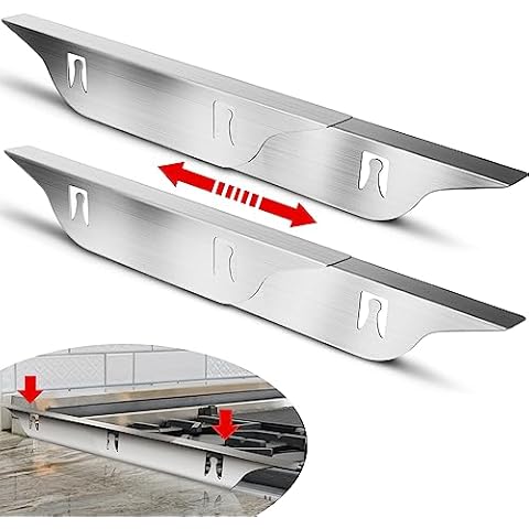Retractable Length 13.8" to 27.5" Stove Gap Covers - Stainless Steel, Stove Counter Gap Cover, Heat Resistant Stove/Oven Gap Filler, Upgraded 1" Wider Top Suitable for Wider Stove Side Gaps Cover