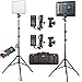 2 Packs VILTROX LED Panel Light with Stand Kit, (30W/2450Lux) Bi-Color Dimmable Studio Photography Video Lighting kit CRI95+ for Wedding News Interview YouTube Live Video