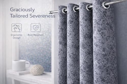 Image of Velvet 11 Feet Blackout Curtain Panels, 70% Light-Blocking Heavy Thermal Insulated Drapes Set of 1 (335 * 121cm, Grey)